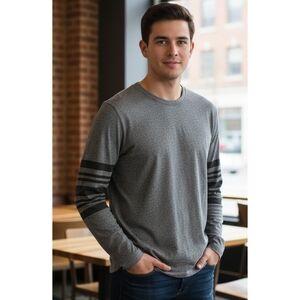 H&M Long sleeve Striped sleeve Tshirt Gray Size L